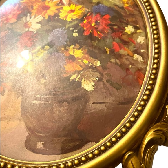 Large Vintage Syroco 1960s gold gilt flower picture framed - Picture 6 of 11